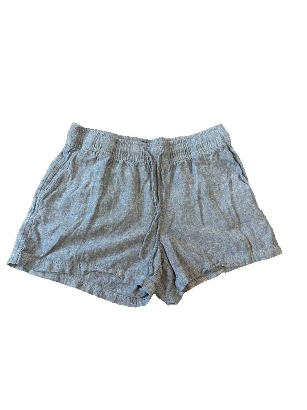 Gap Linen Blend Pull On Blue Womens Shorts M Elastic Waist Coastal Summer Beach